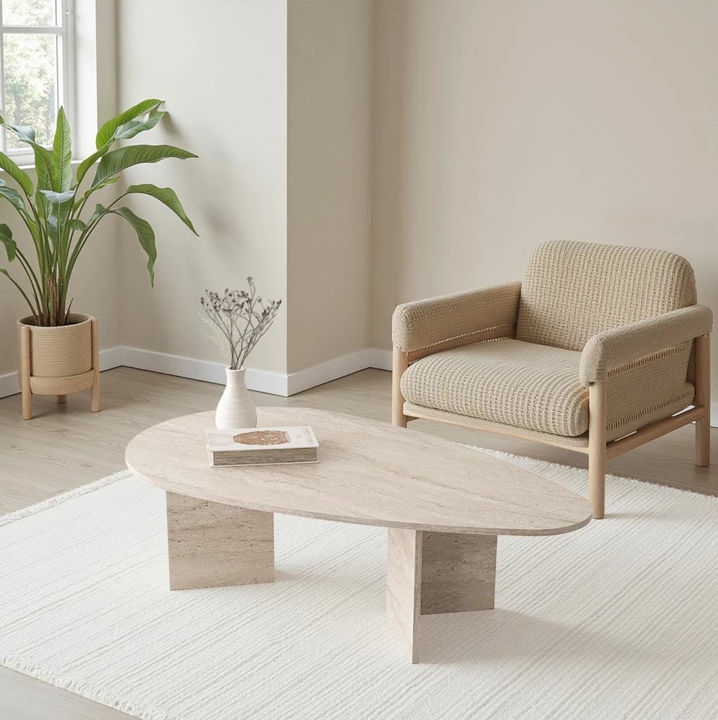 Tavolinë kafeje Hanah Home, Flap - 9542, ngjyrë travertin