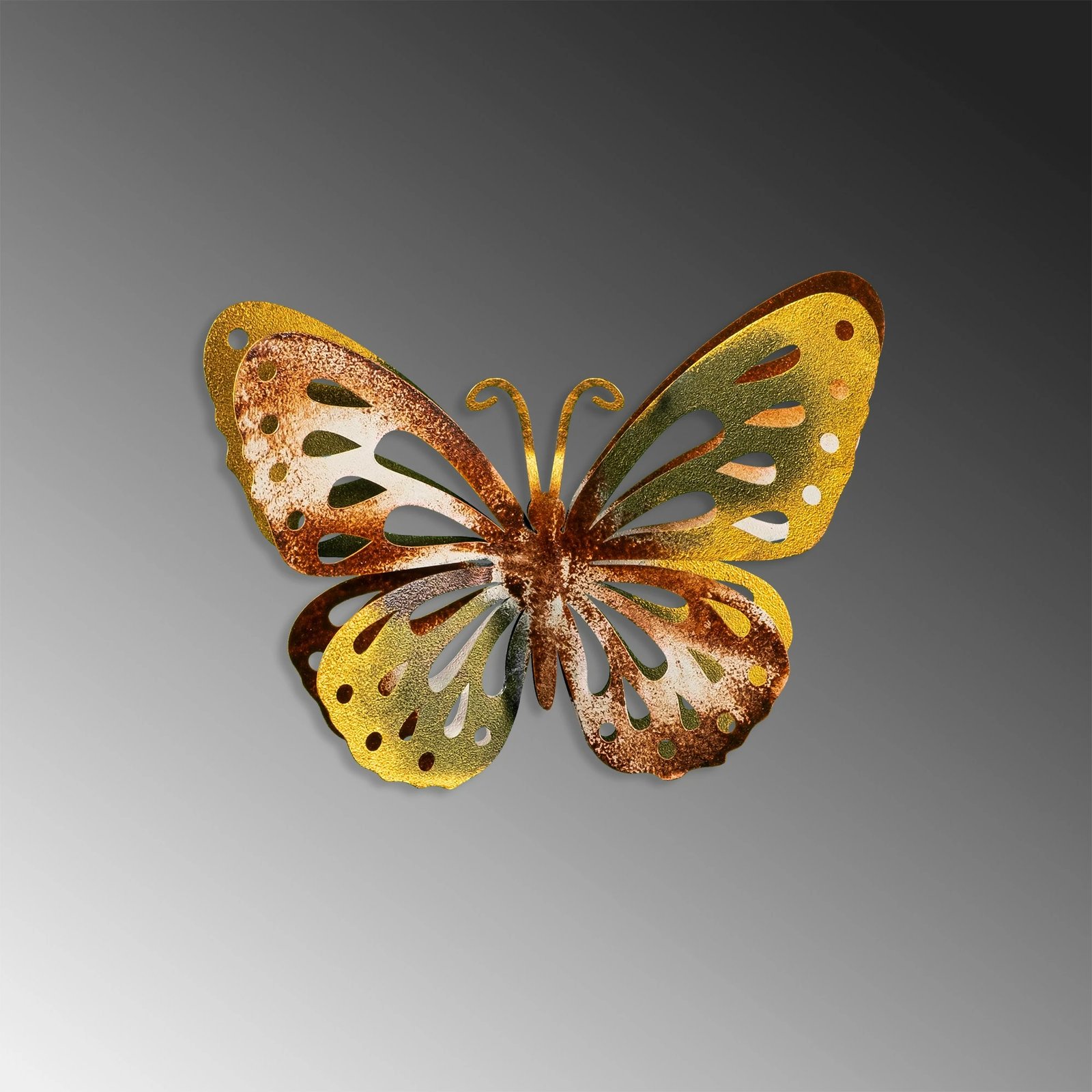 Aksesor dekorativ metalik për mur, flutur, Wallity, Farfalla 3