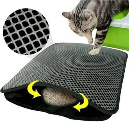 Tapet për rërë maceje, Paws & Whiskers, Lovemycat, blu dhe gri, 40x60cm