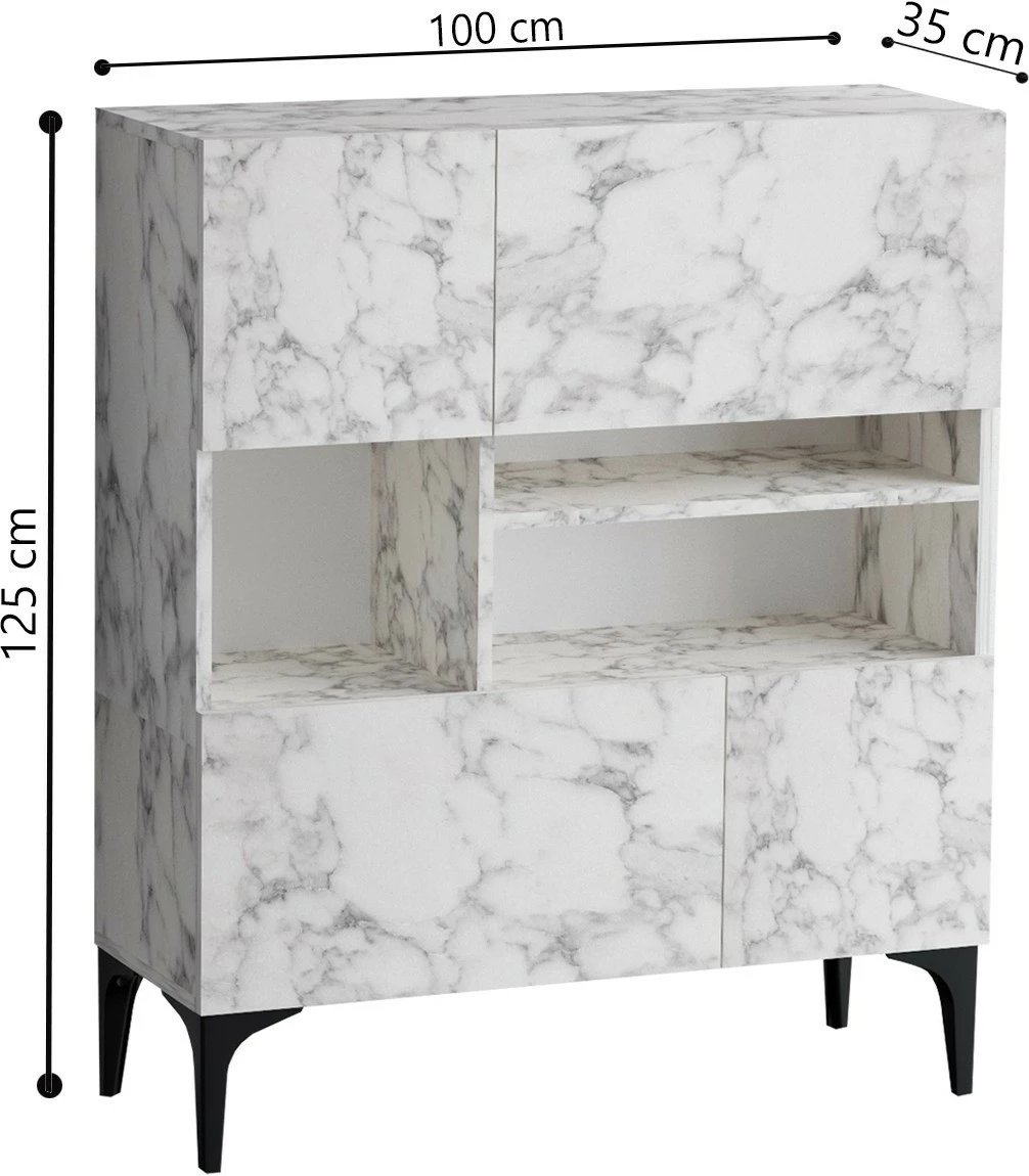 Konsolë Hanah Home, Krista, ngjyrë mermeri Carrara