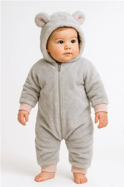Kombinezon dimri bebe, New Baby Teddy bear, madhësia 62 (3-6m), gri/rozë
