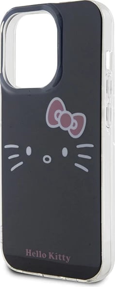 Mbështjellës Hello Kitty IML Kitty Face për iPhone 14 Pro, i zi
