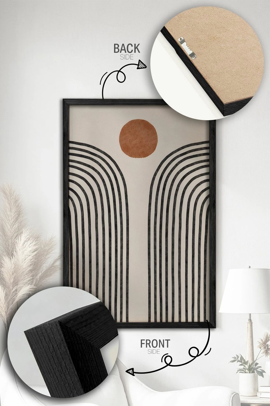 Pikturë dekorative me kornizë (2 copë), Wallity, Ersy2Lımodel11-Sıyah