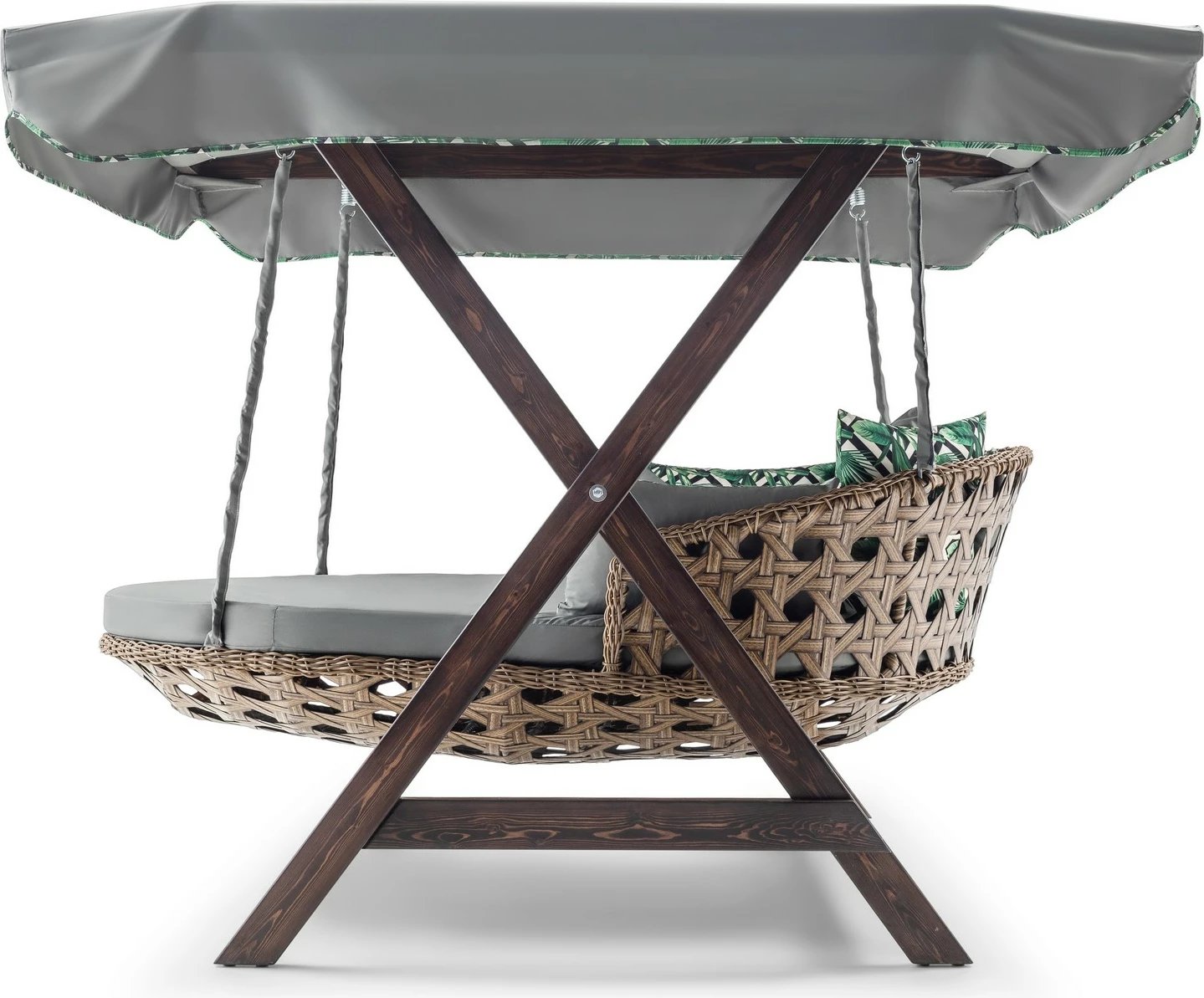 Karrige lëkundëse dyshe për kopsht, ngjyrë gri, Skye Decor Dominic