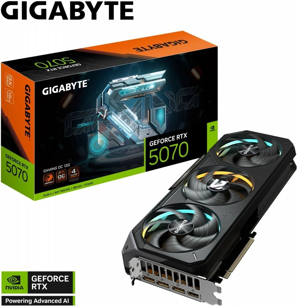 Kartë grafike Gigabyte GeForce RTX 5070 GAMING OC, 12GB GDDR7, 192-bit, PCI-E 5.0, e zezë