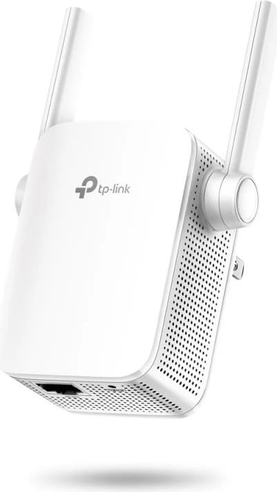 zmadhues Wi‑Fi / pikë aksesi, TP-Link TL-WA855RE, me dy antena të jashtme, montim në prizë, e bardhë