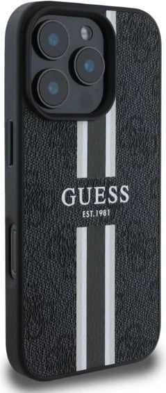 Mbështjellës Guess 4G Printed Stripes MagSafe për iPhone 16 Pro Max, i zi Mbështjellës Guess 4G Printed Stripes MagSafe për iPhone 16 Pro Max, i zi