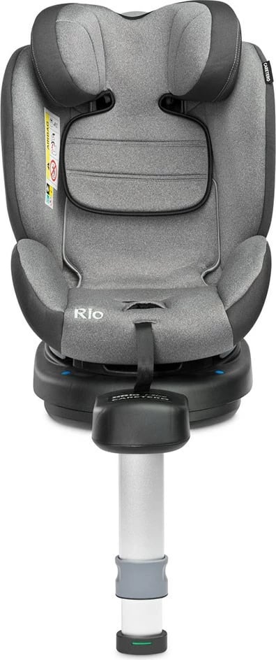 Sedilje auto, CARETERO RIO, i-Size 40–105 cm deri 22 kg, ISOFIX me këmbë stabilizuese, 360° rrotulluese, gri