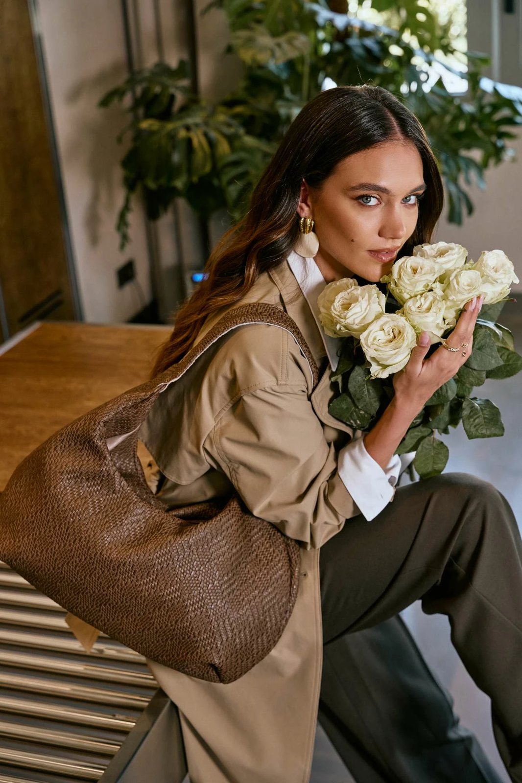 Çantë tote Lucky Bees, kafe, 1260