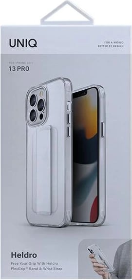 Mbështjellës UNIQ Heldro për iPhone 13 Pro / iPhone 13, transparent, me rrip dore