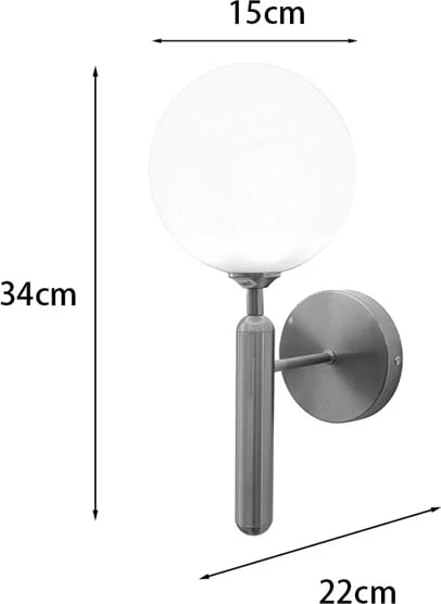 Llambë muri Genka, metalik, ngjyrë ari-bardhë, 15x23x34cm