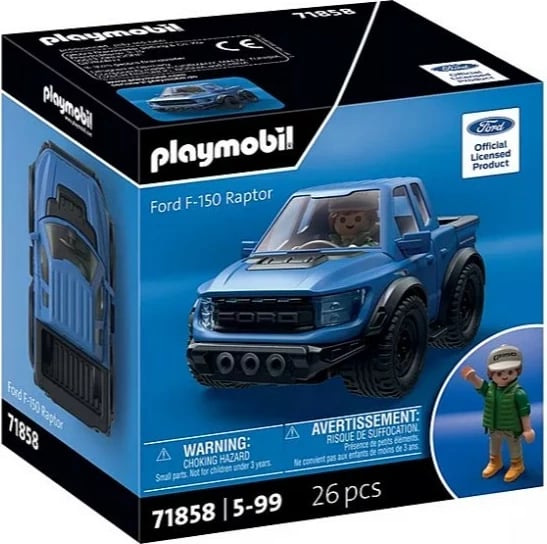 Set lodrash, Playmobil, 71858 Ford F-150 Raptor, 26 pjesë, me figurë shoferi, blu