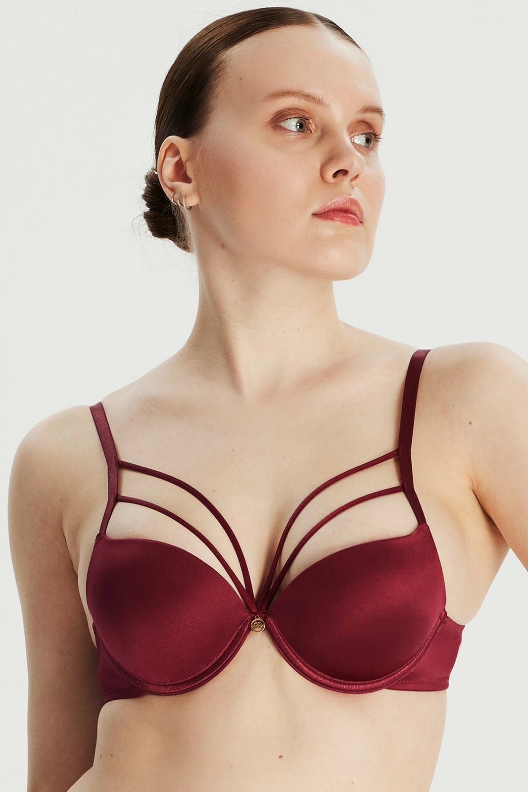 Bra push-up Jumeon, ngjyrë burgundy, ekstra mbushje