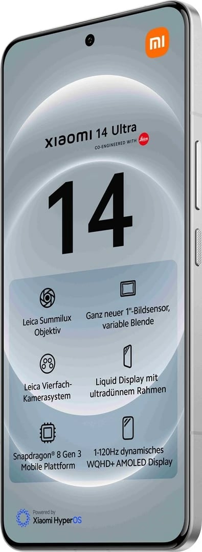 Celular Xiaomi 14 Ultra, 6.73", 16+512GB, 5G, DS, i bardhë