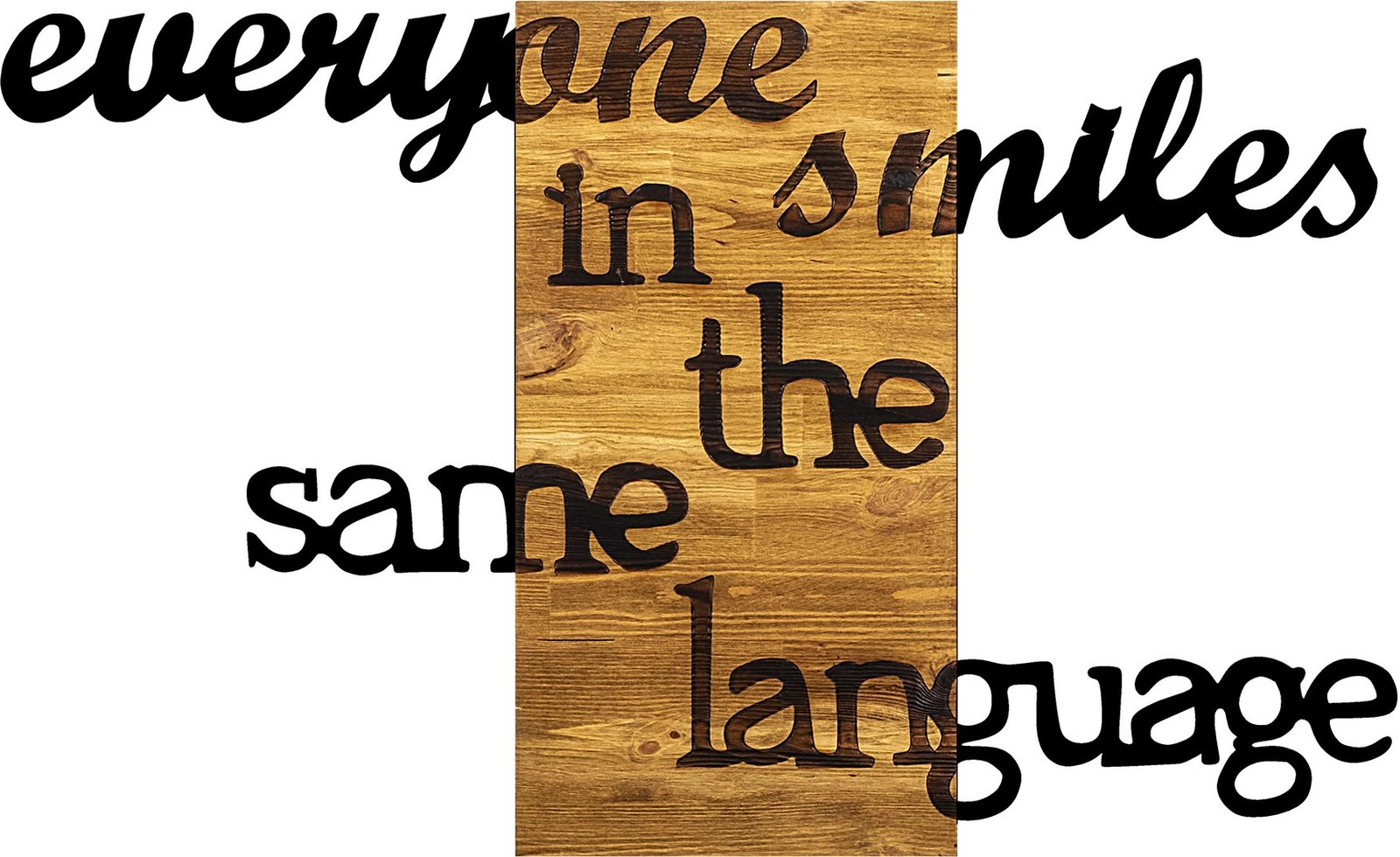 Aksesor dekorativ muri prej druri dhe metali, ngjyrë arre dhe e zezë, Wallity, 95x3x58cm