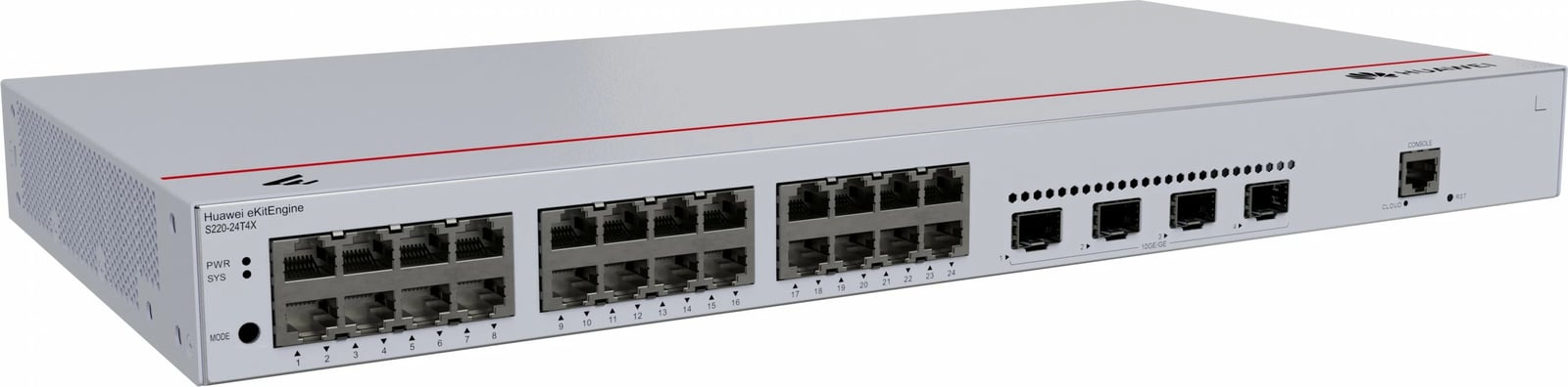 Switch HUAWEI eKit S220-24T4X, Managed, L2, Gigabit Ethernet, 1U