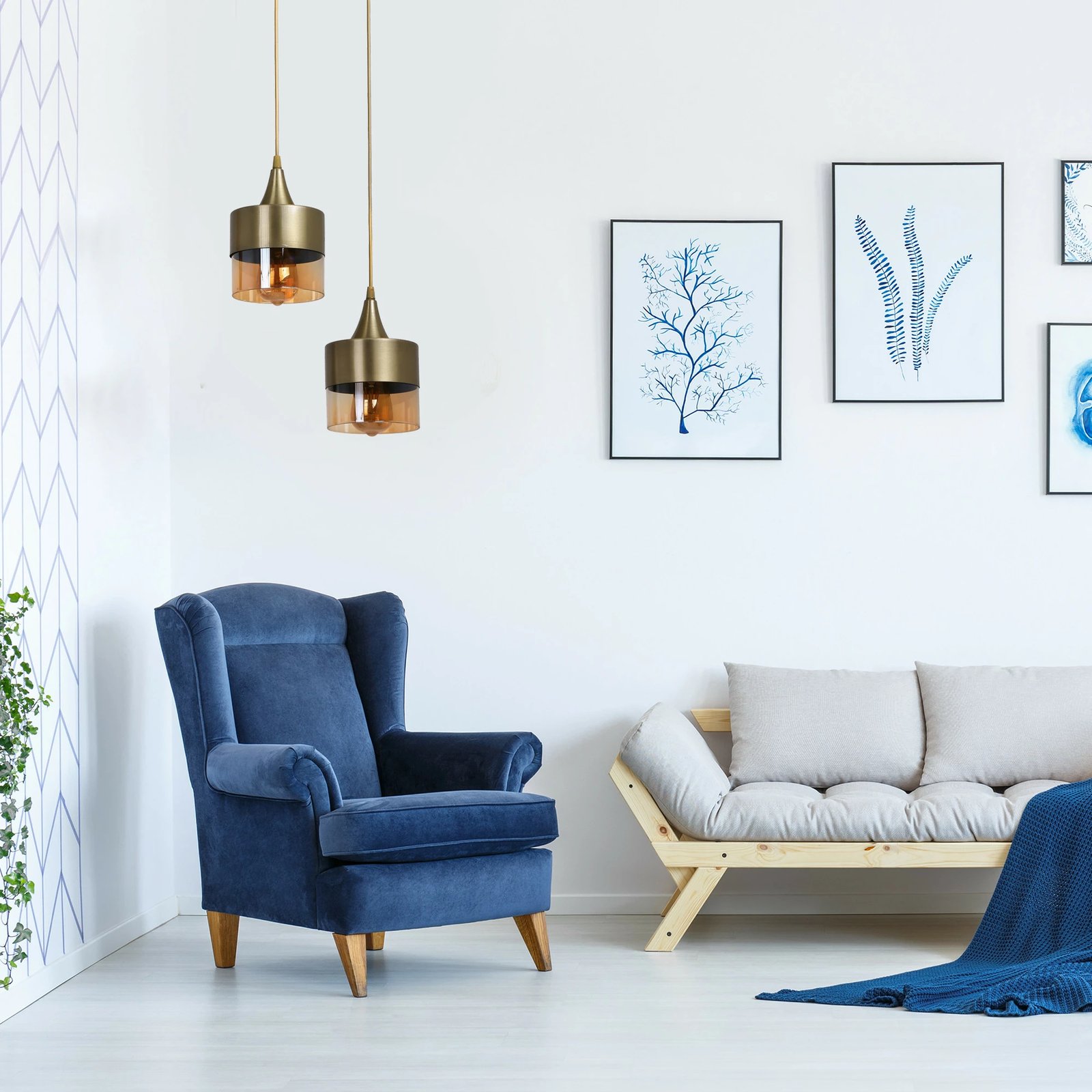 Llambë tavani Opviq Sahra, 2 llamba, ngjyrë vintage, tepsi