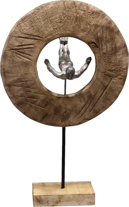 Dekor tavoline Manny Inart dru mango-alumin 31x18x50cm