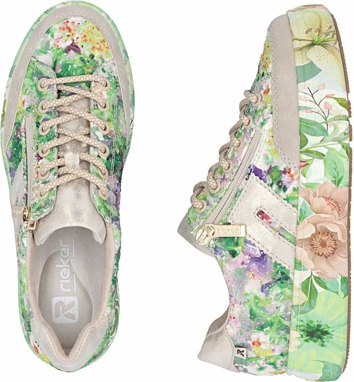 Këpucë platforme për femra Rieker, të gjelbra