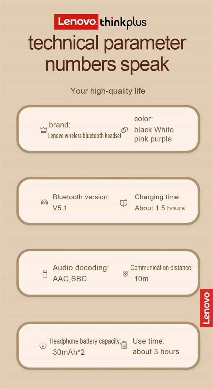 Dëgjuese Lenovo Live Pods X15 Pro, rozë