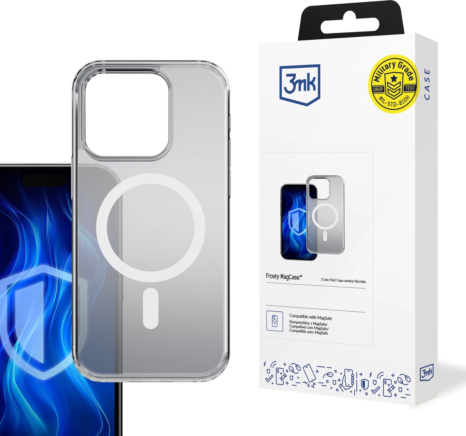 Mbështjellës 3mk Frosty MagCase për iPhone 13 Pro Max, MagSafe, i bardhë