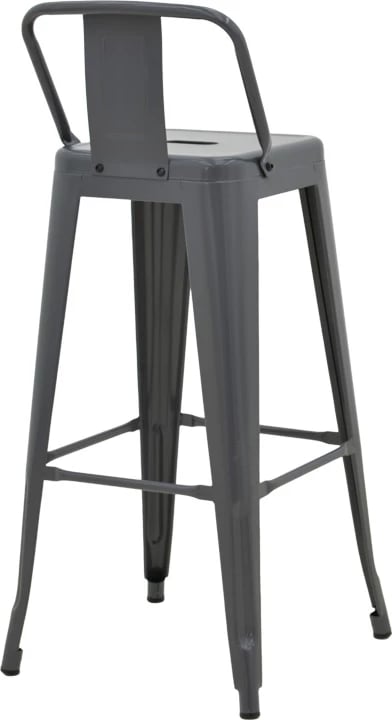 Karrige për bar me mbështetëse Utopia, metal antracit, 42x42x97cm