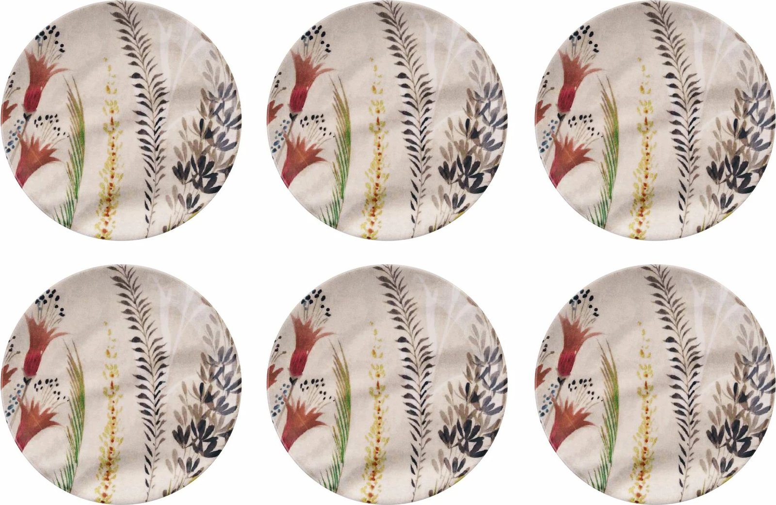 Set pjatash shërbimi (6 copë), Hermia Concept, gjethe gruri, shumëngjyrëshe