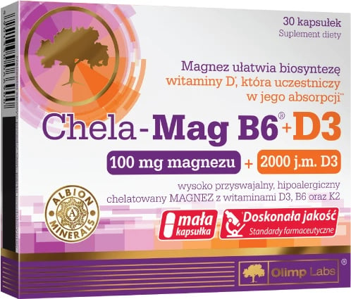 Kapsula magnezi Chela Mag B6® + D3