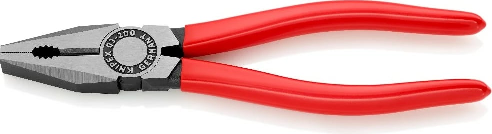 Kombinim pincë Knipex, doreza plastike, ngjyrë e kuqe