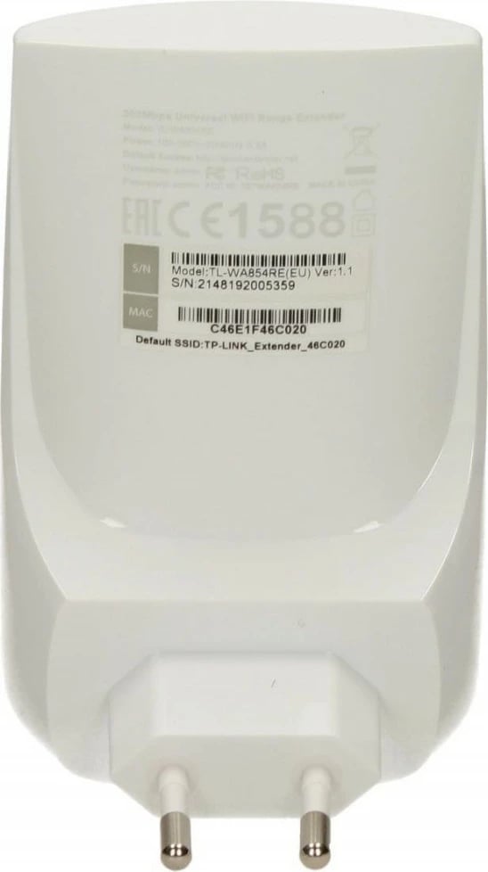 Përforcues WiFi TP-LINK TL-WA854RE, 300 Mbps, i bardhë