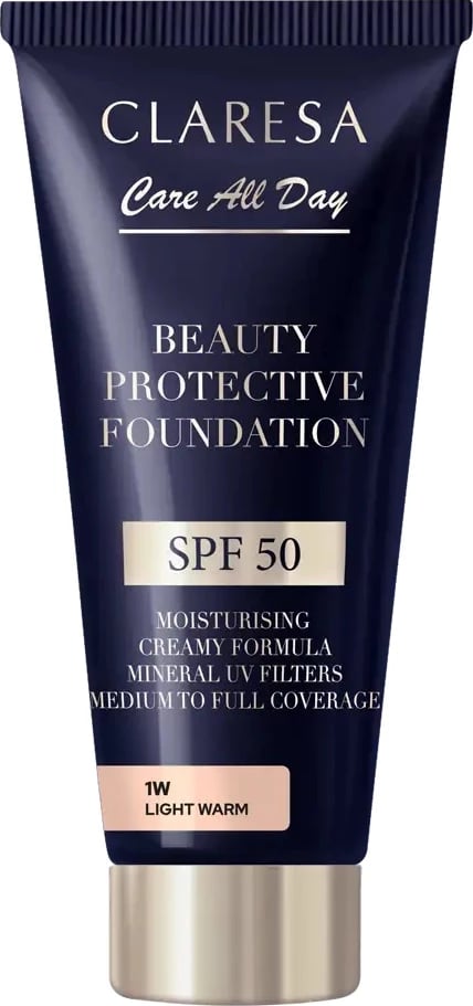 Fondatinë për femra Claresa Beauty Protective Foundation Moisturizing Foundation SPF50 1W Light Warm, 30ml