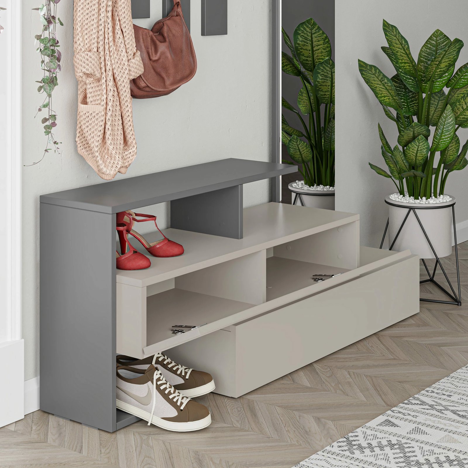 Stendë korridori Skye Decor, Ramda, ngjyrë moka e çelët, antracit