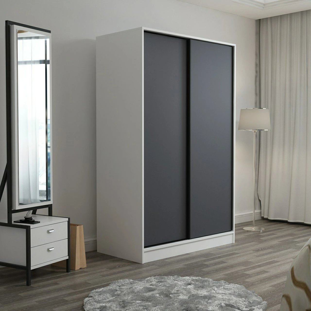 Dollap Hanah Home, Kale, i bardhë-antracit, 2309