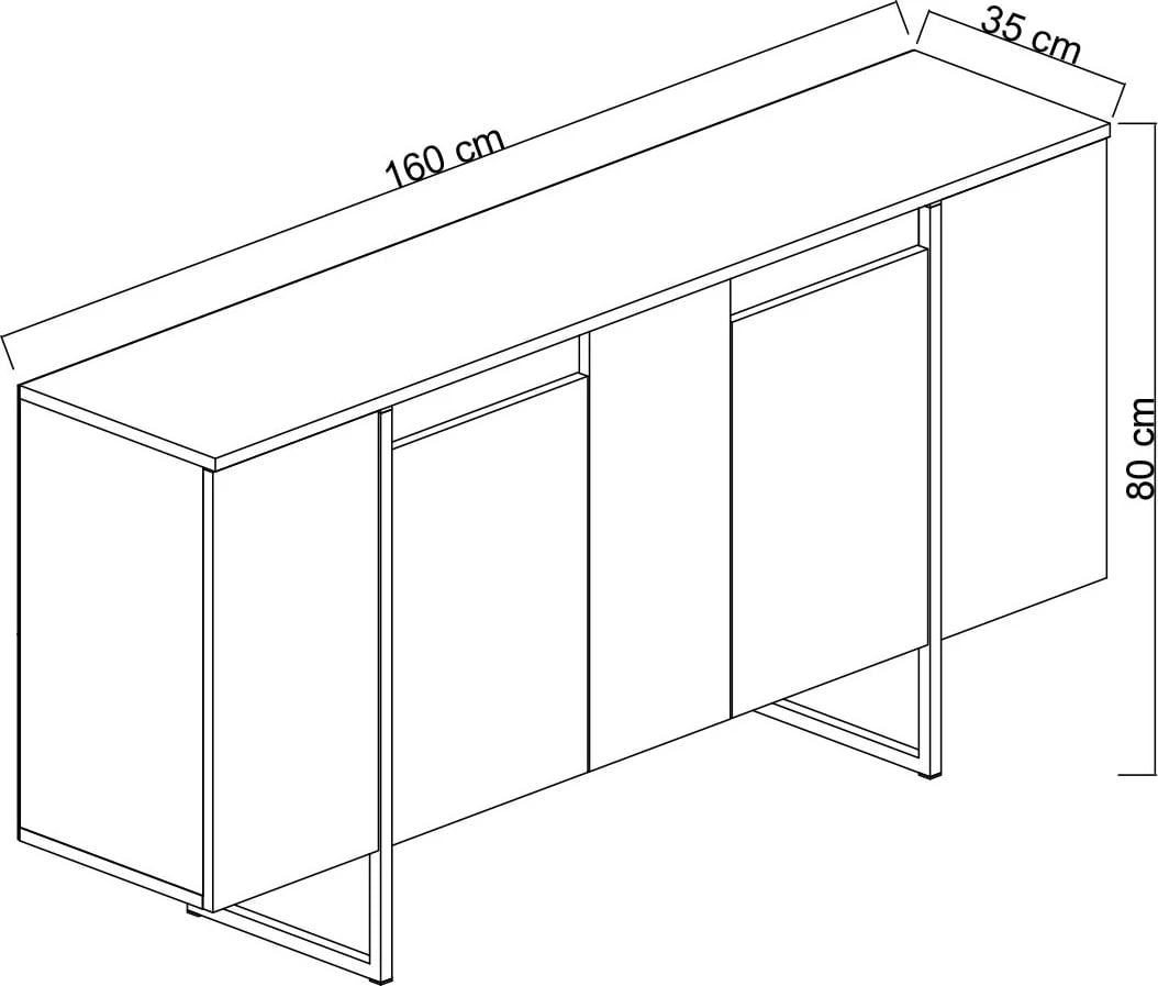 Konsolë Hanah Home, Luxe, e bardhë, e artë