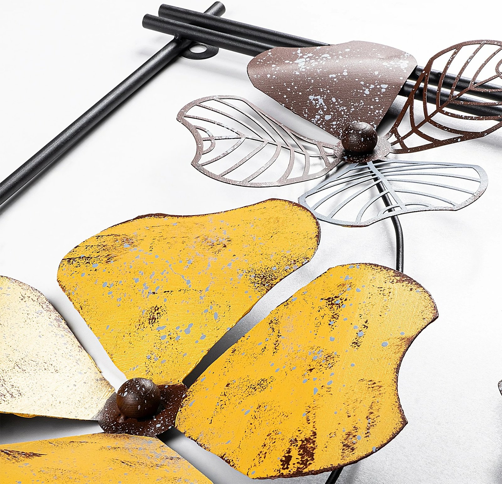 Aksesor dekorativ metalik për mur, Wallity Shannan 3, shumëngjyrësh, 50x70x4cm