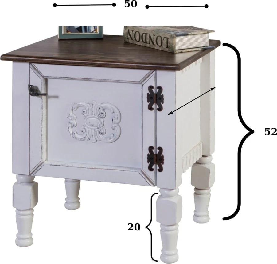 Komodinë nate Hanah Home, Ada, ngjyrë e zezë