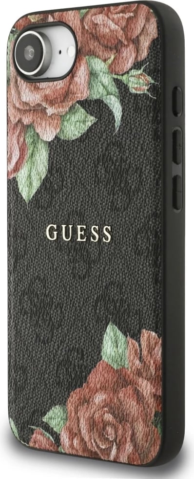 Mbështjellës Guess 4G Flowers Print MagSafe për iPhone 16e, i zi Mbështjellës Guess 4G Flowers Print MagSafe për iPhone 16e, i zi