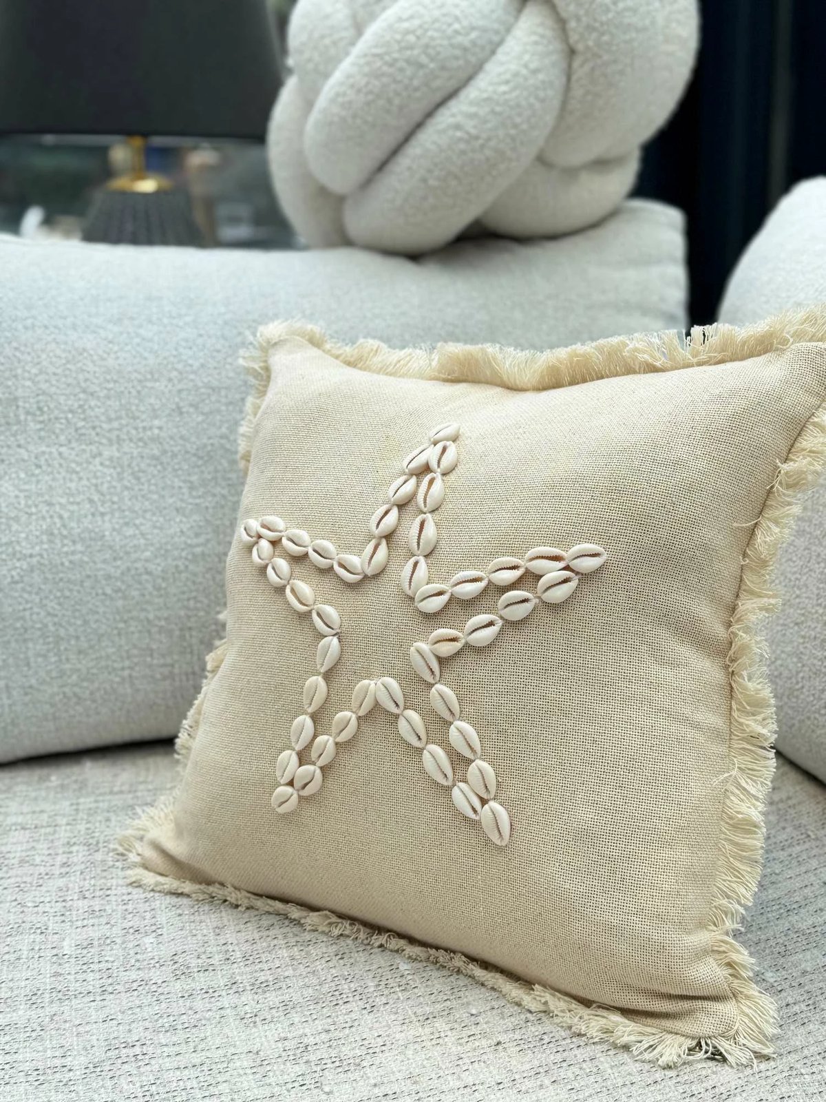 Jastëk dekorativ, mbulesë bezhë, Evila Originals, DEN006, 43x43cm