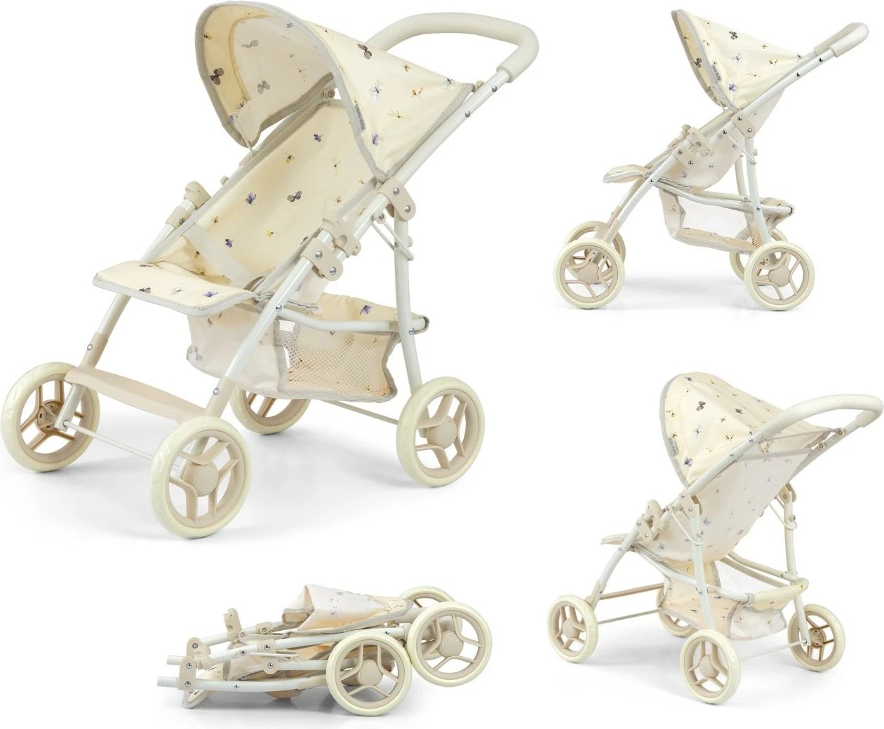 Karrocë lodër për kukulla Milly Mally Natalie Nature, krem, 53.5 cm