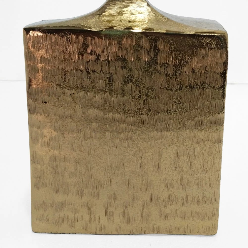 Vazo dekorative prej alumini, ngjyrë ari, 18x9x28cm