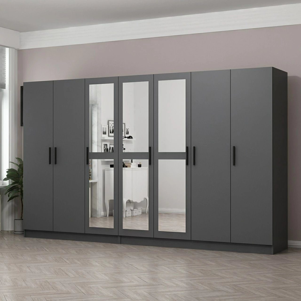 Dollap Skye Decor, ngjyrë antracit, 315x190x52cm