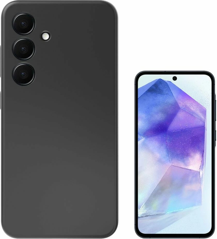 Mbështjellës 4smarts për Samsung Galaxy A55, silikon, 6.6 inç, i zi