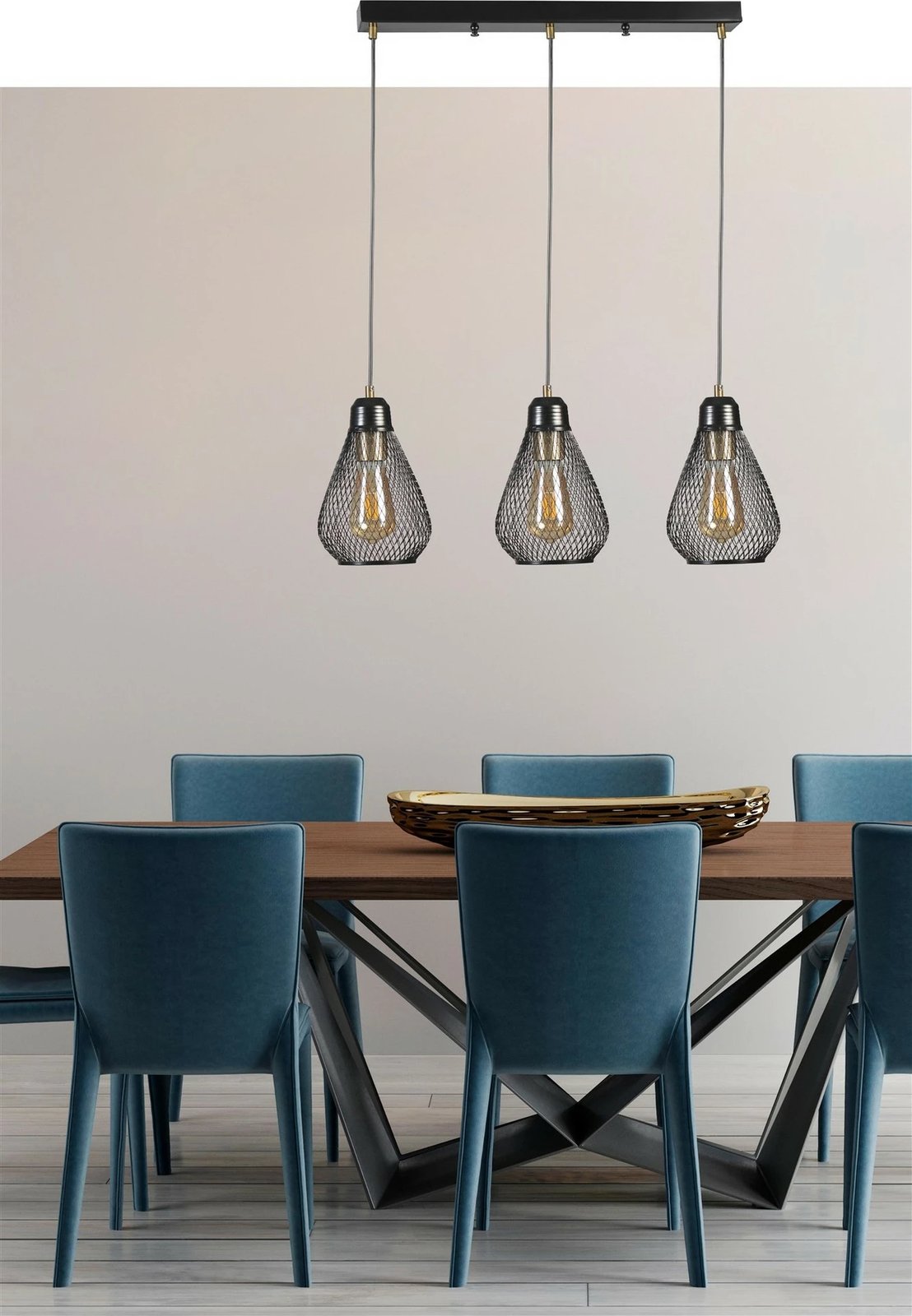 Llambë tavani Opviq Armut, 3 copë, e zezë, varëse