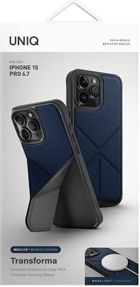 Mbështjellës UNIQ Transforma Magclick për iPhone 15 Pro Max, kaltër