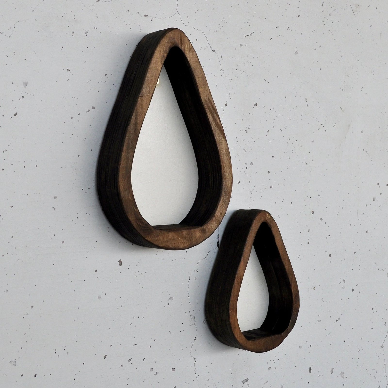 Raft dekorativ prej druri për mur, Hanah Home, Raf292 (set me 2 copë)