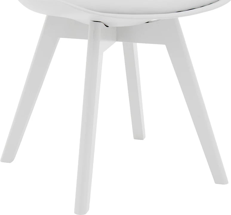 Karrige Gaston PP-PU, këmbë druri, e bardhë