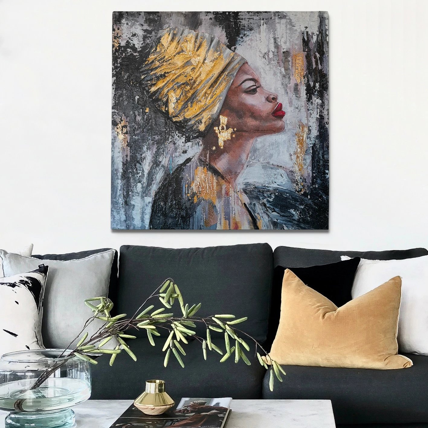 Pikturë dekorative me vaj, Wallity, OPL340522 - 100100, shumëngjyrëshe, 100x100cm