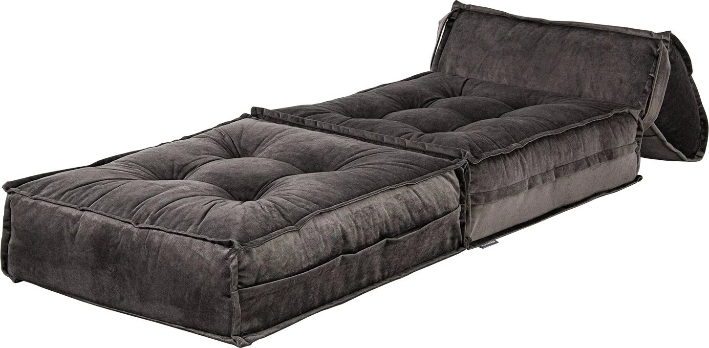 Krevat-karrige një vendës, Atelier del Sofa, kadife, ngjyrë antracit