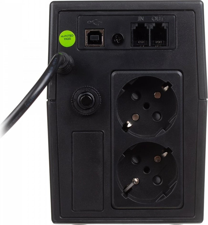 Kasë UPS Digitus DN-170064-LCD, 800VA/480W, Line-Interactive, LCD, 1x12V/9Ah, 2xSchuko, USB, RJ11, e zezë