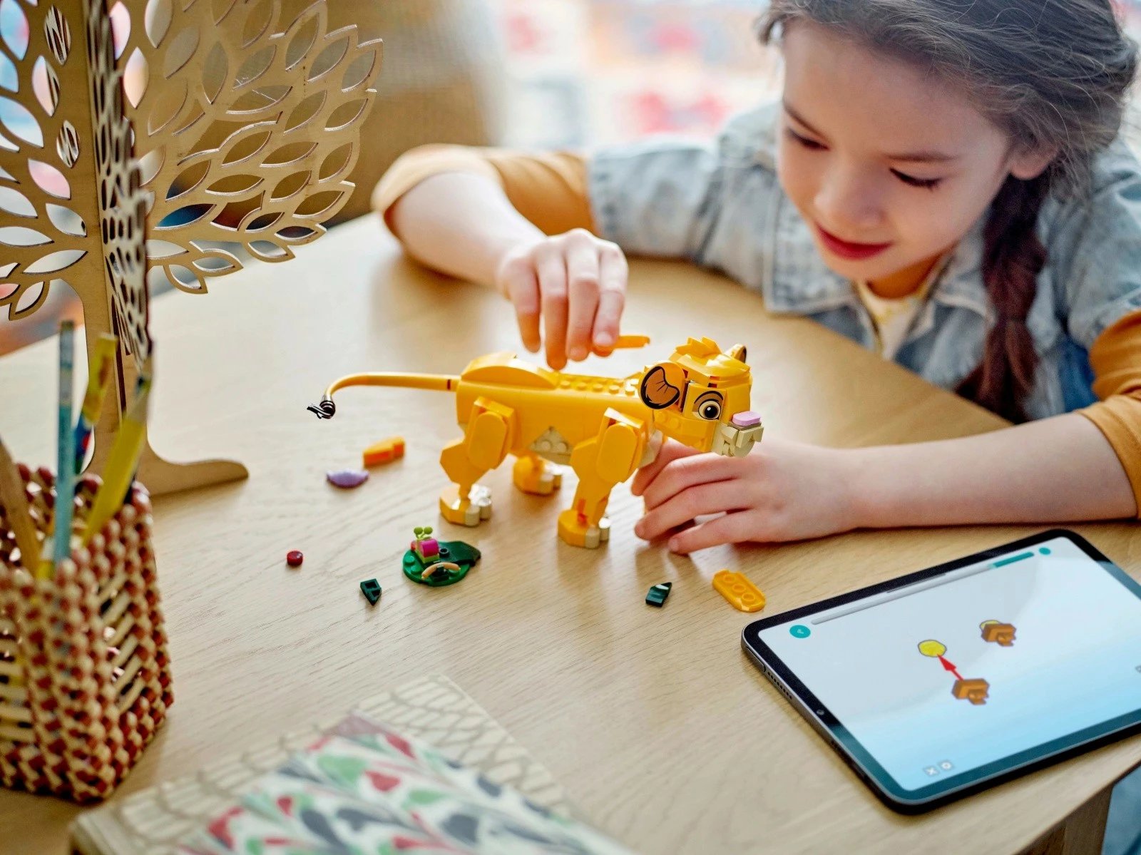 Set ndërtimi LEGO Disney Lion King 43243, Simba, 222 pjesë, e verdhë